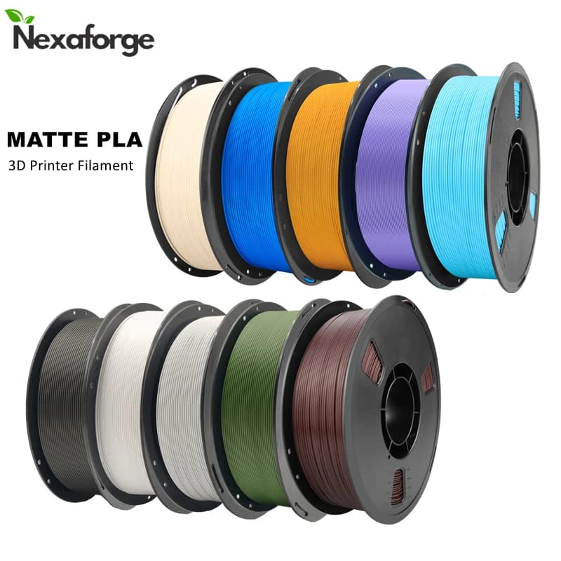 Nexaforge Matte PLA Filament 1.75mm 4KG Mix Color Matte Surface Texture 3D Printing Material 4*1kg Spool Accuracy +/- 0.02 mm, Fit FDM 3D Printer , Easy to Print & Beginner Friendly, Local Fast Free Shipping