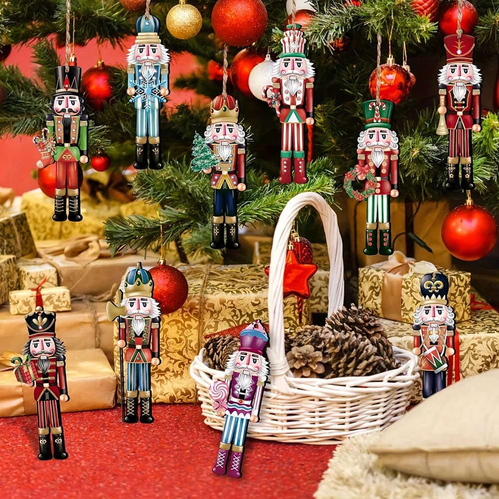 Wooden decorative set 12-piece skewers: Christmas gift, party decorations and home decorations