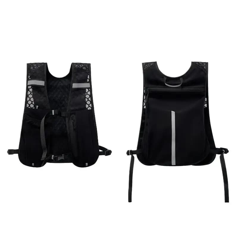 Nuovo Gilet da Corsa e Ciclismo Leggero con Tasche Riflettenti e Porta Telefono, Zaino Idratazione per Corsa
