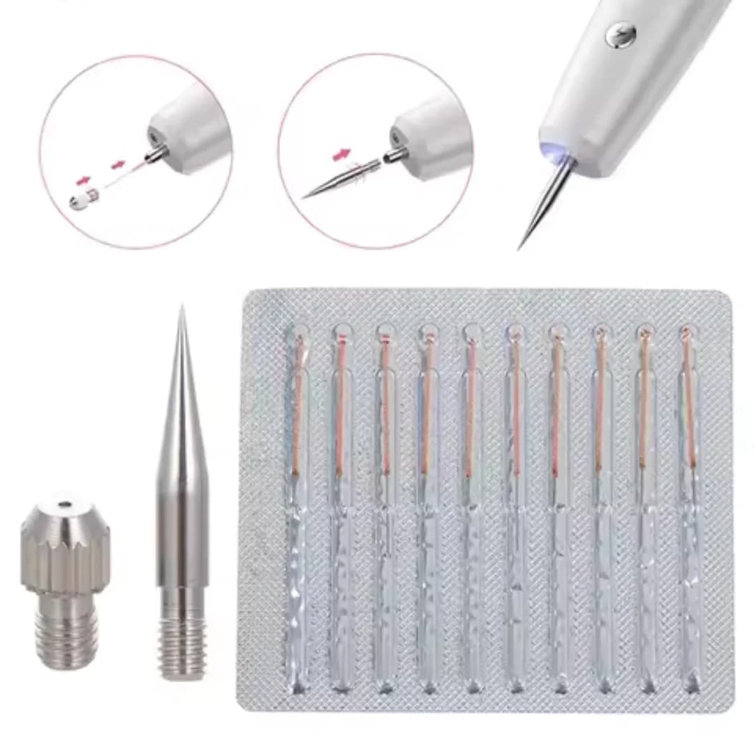 Set di aghi per penna laser al plasma per la rimozione di macchie scure, lentiggini, nei, verruche, tatuaggi e fibromi cutanei - Accessori di ricambio per la cura della pelle del viso