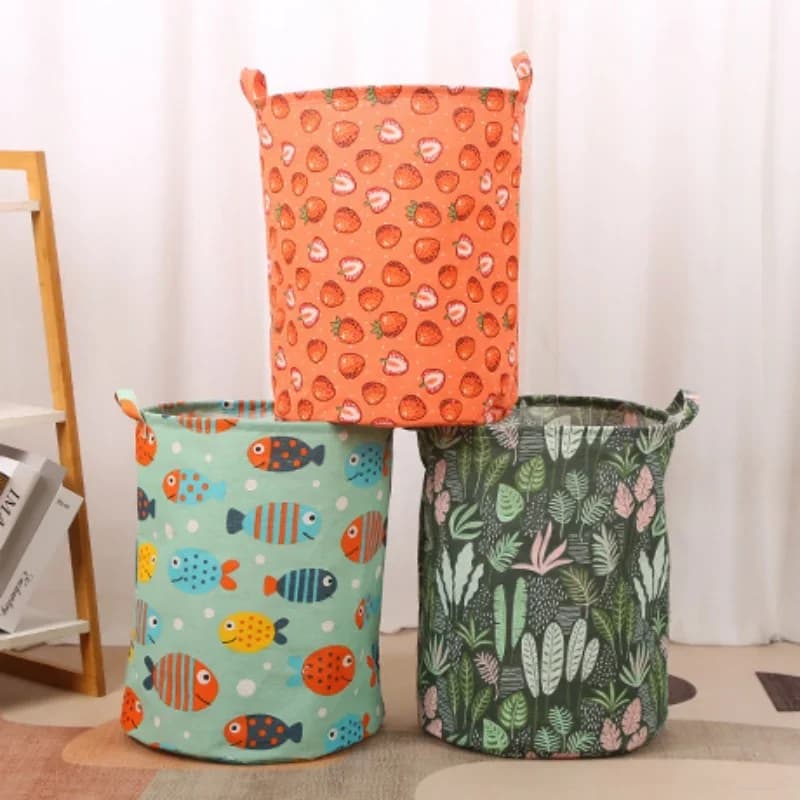 Cestini per la biancheria sporchi secchio per Organizer impermeabile rotondo pieghevole in cotone e lino abbigliamento per bambini giocattolo per la casa stoccaggio di grande capacità