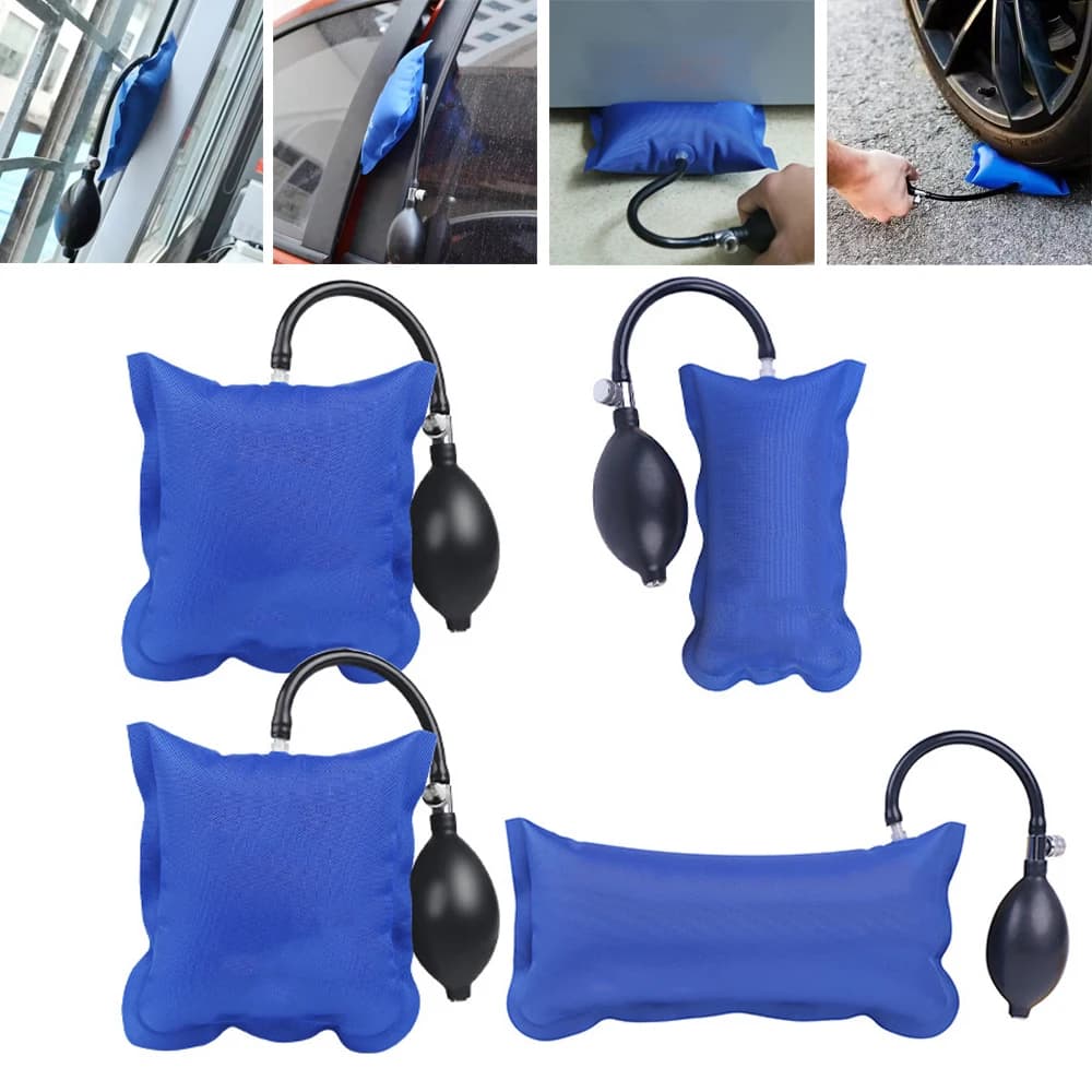 Borsa a cuneo d'aria, pompa per airbag di grado commerciale resistente da 3 pezzi Kit di livellamento professionale Strumento di allineamento Borsa a spessore gonfiabile