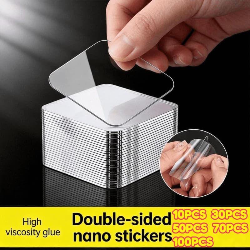 Heavy-Duty Double Sided Adhesive Nano Tape No Residue Transparent Wall Stickers Removable for All Surfaces Home DIY Household