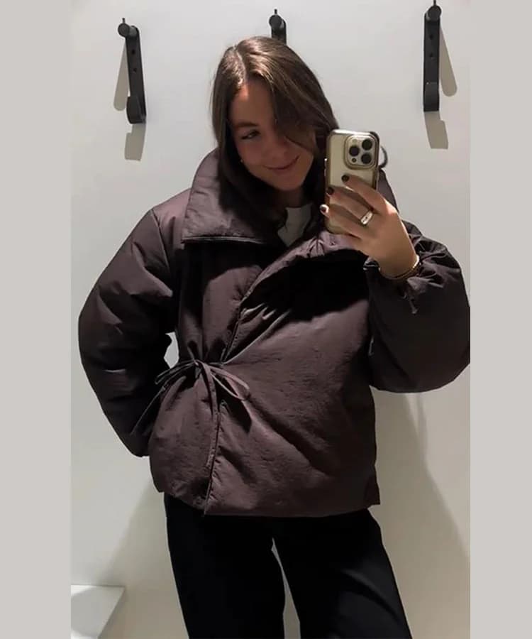 Women's Casual Cotton Coats Belt with Solid Rise Hinge Long Sleeve Addens Jacket Women's 2025 Fashion Winter Streetwear Lady