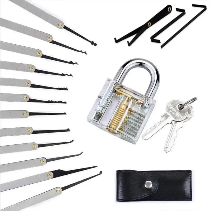 Set di preliepi di serrature professionali Utensili manuali Strumenti per fabbro Rimuovi ganci Perno di blocco Estrattore di chiavi rotte Pratica Combinazione di serrature