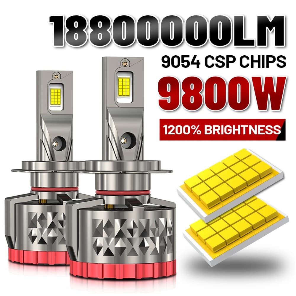 Fari LED H4 H7 9800W 18800000LM Lampade Auto Canbus H11 H8 H9 9005 9006 HB3 HB4 9012 HIR2 Lampada Turbo 6000K Luce Auto 12V