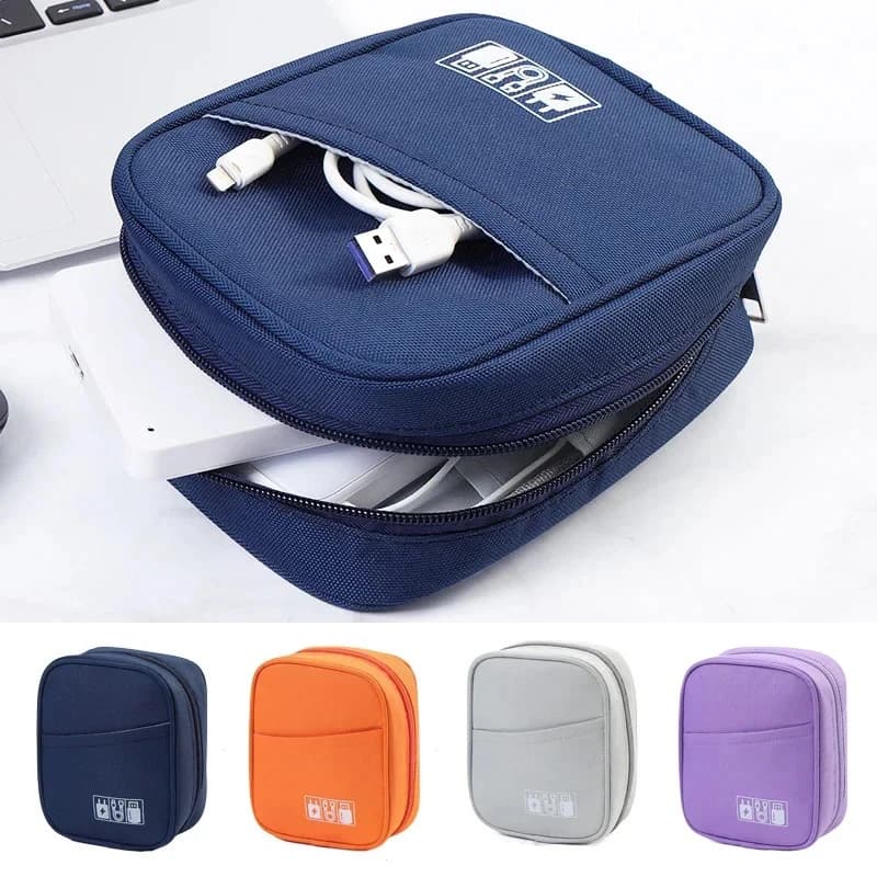 New travel data cable organizer bag Waterproof USB Power Bank earphone case for portable digital accessories