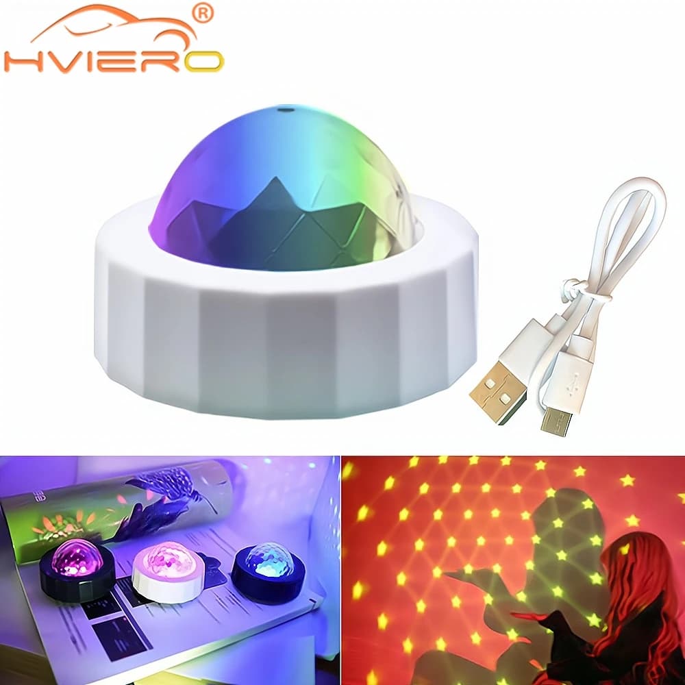 1X Car Ambient Lights DJ RGB Colorful Music LED Party Atmosphere Interior Lighting Dome Trunk Wall Decoration Welcome Night Lamp