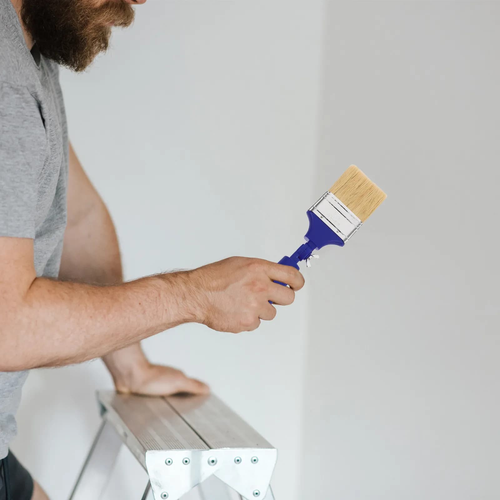 Adjustable Paddle Painting Brush 2.5 Inch Flat Tip Paintbrush for Walls Furniture Oil Acrylic Paint Compatible Fine Detail Paint