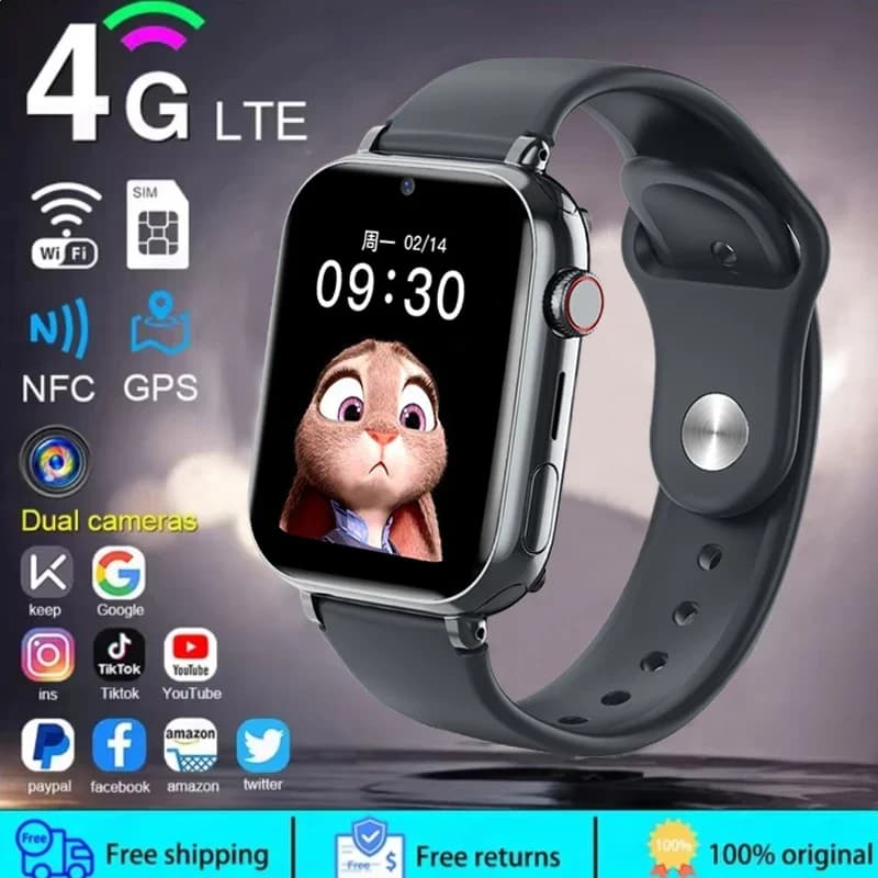 2025 Smart Watch Children LBS Position Phone call SOS Card SIM Camera Alarm Clock Children's Electronic Watch Gift for Boy's Girls