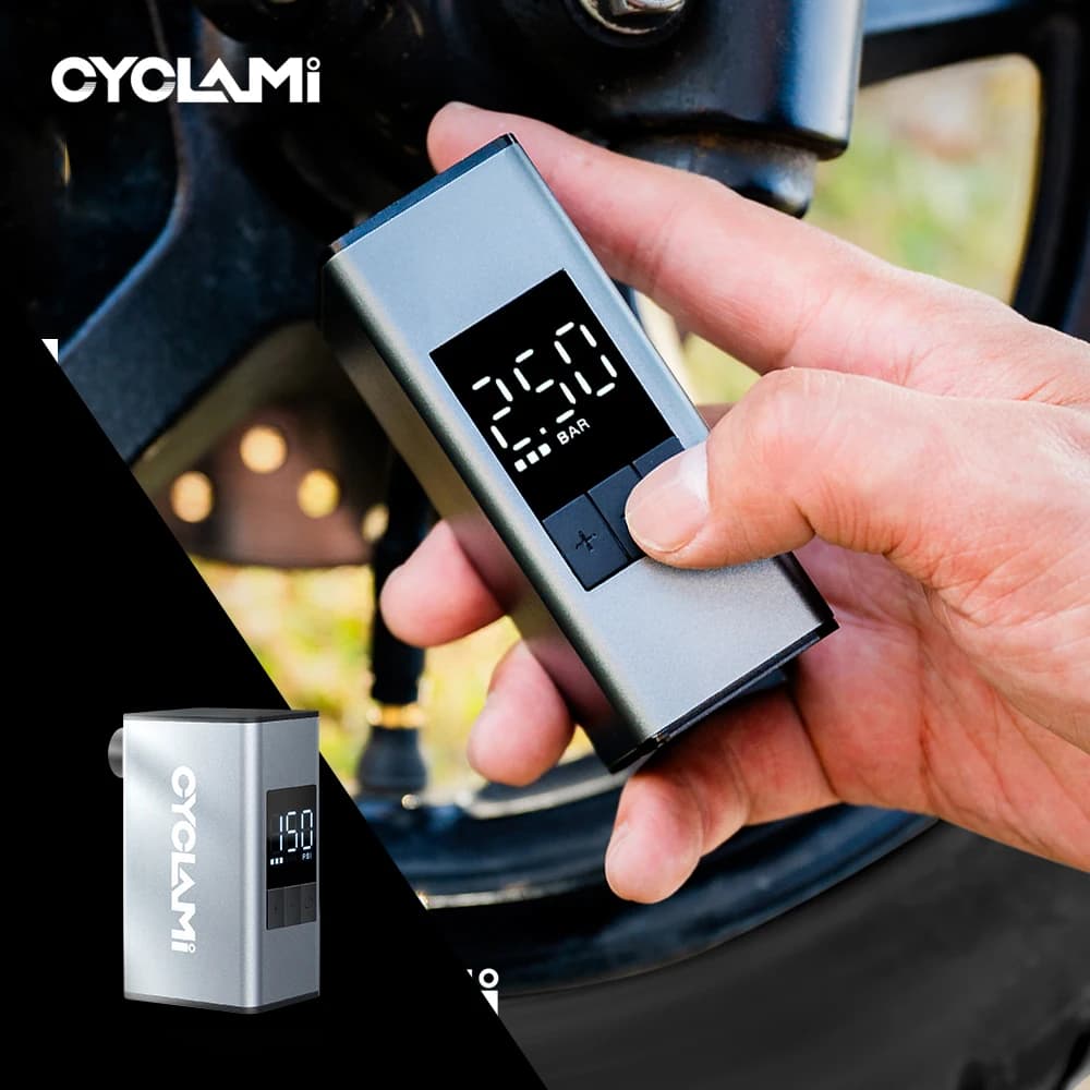 10.3 Bar In Lega di Alluminio Pompa di Aria Elettrica Portatile Automobile Moto Aria Ricaricabile Gonfiatore Pneumatici Valvola Schrader CYCLAMI