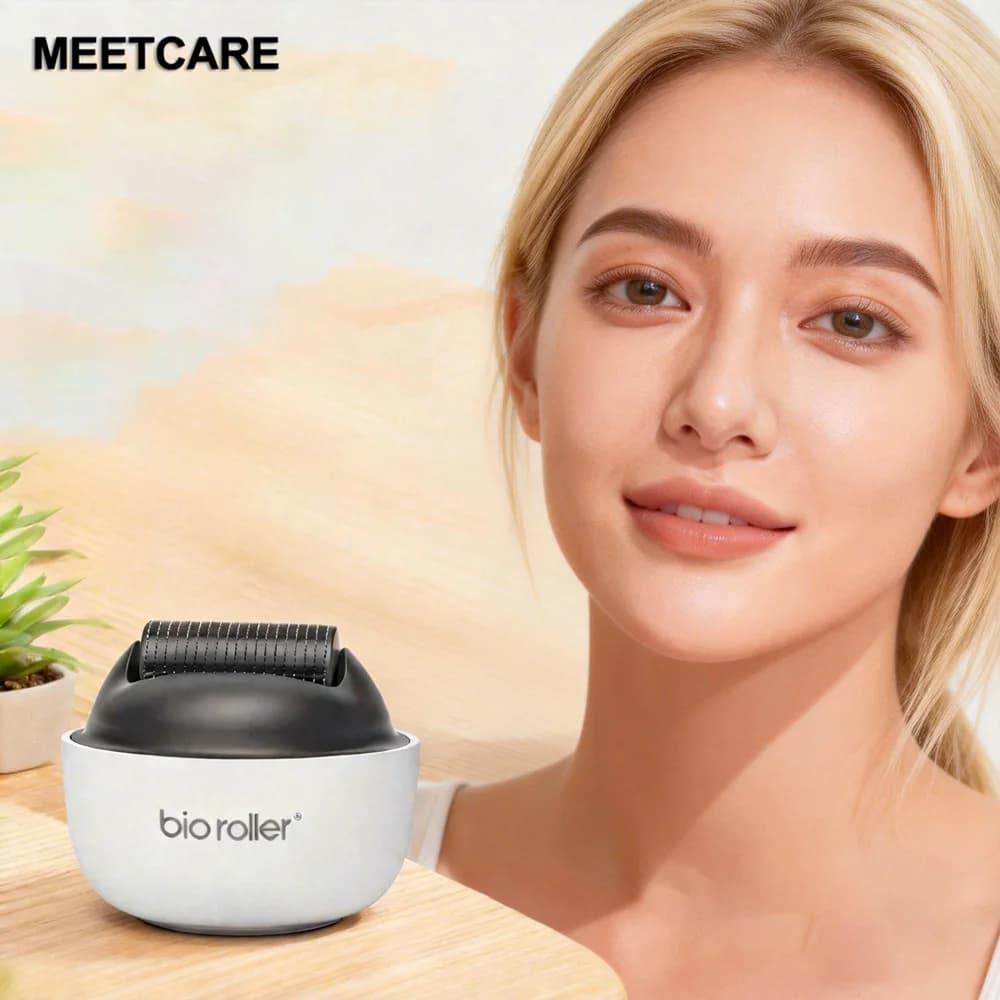 Derma Roller Bio G4 con Microaghi 1200 Pin per la Crescita della Barba e dei Capelli, Anti-Acne, Rimozione Cicatrici, Riduzione Rughe e Pori