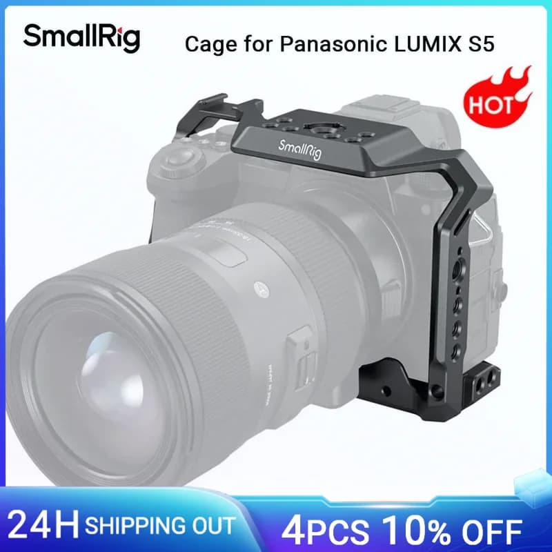SmallRig S5 S5D cage kit for Panasonic LUMIX S5D camera aluminum alloy camera cage with NATO track and cold skating support -2983