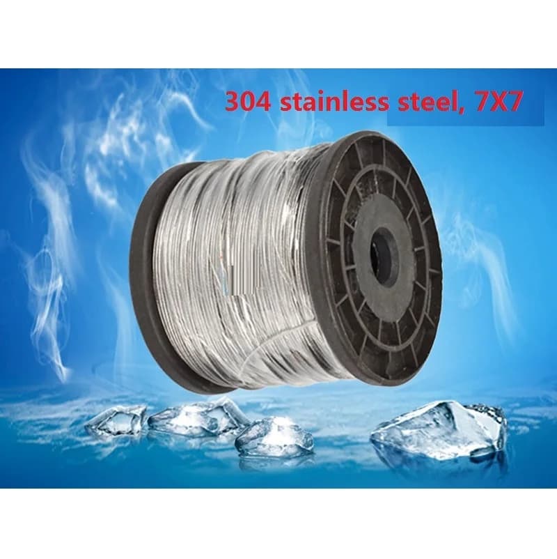0.3MM-4MM 6M-100M 7X7 304 filo di acciaio inossidabile cavo da pesca più morbido stendibiancheria corda di trazione ancoraggio hardware marino