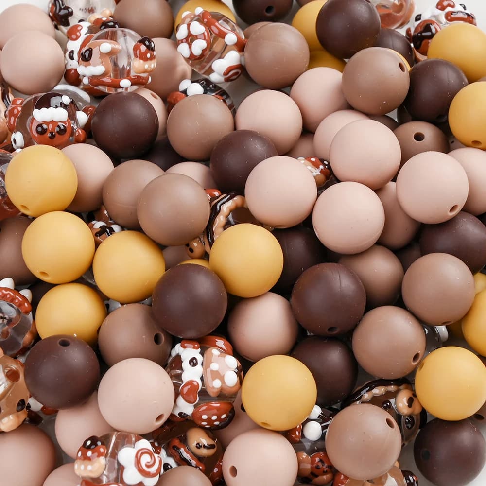 40 pz 15mm bambino resina silicone perline miste massaggiagengive dentizione perline per allattamento fai da te masticare ciuccio catena clip collana