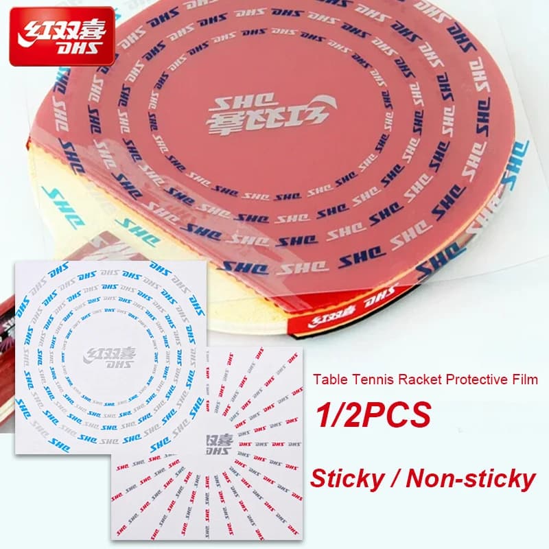 1/2PCS DHS Table Tennis Racket Protective Film Sticky Non-sticky Transparent Ping Pong Bat Rubber Protector Covers Accessories