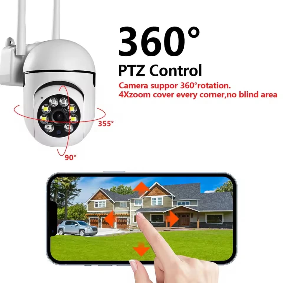 Telecamera IP WiFi 2.4G 8MP per Esterni, Videocamera di Sicurezza Wireless con Tracciamento AI, Audio Bidirezionale e Visione Notturna a Colori