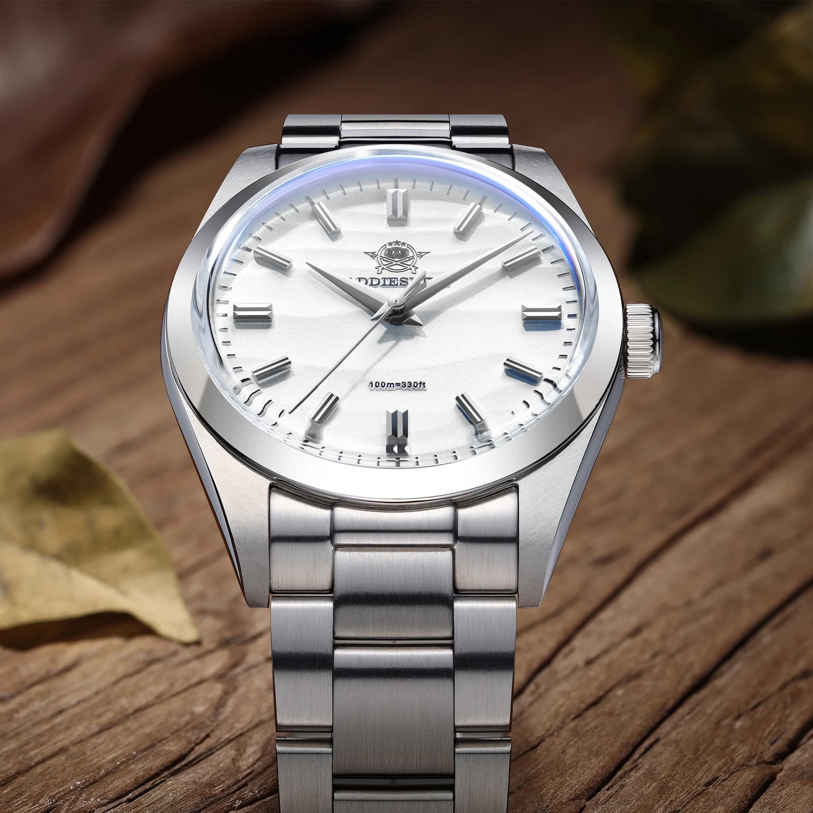 ADDIESDIVE Elegant 36mm Quartz Watch Coating AR White/Blue/Sand Dial VH31 Men's Watches Bubble Pot Glass Cover AD2030 reloj hombre