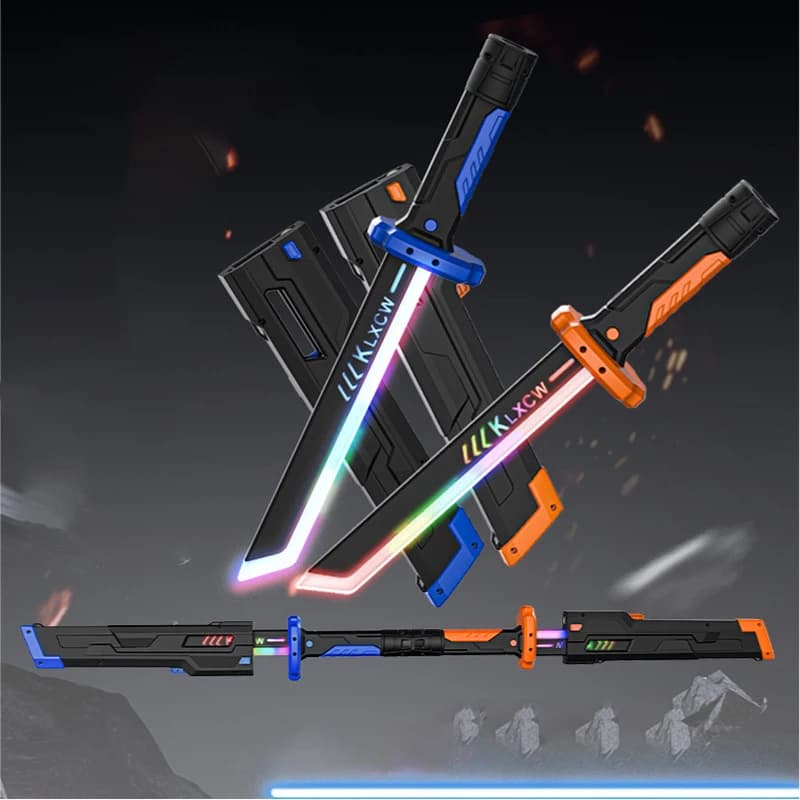 Giocattolo da esterno Spada luminosa Flash multicolore LED Luce brillante Spada cosplay Gioco giocattolo Festa Famiglia Giocattolo interattivo per bambini Adulti