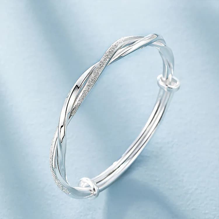 Bracciali e Bangles Eleganti in Argento Sterling 925 per Donne, Gioielli di Design alla Moda per Feste, Matrimoni e Fidanzamenti, Regolabili