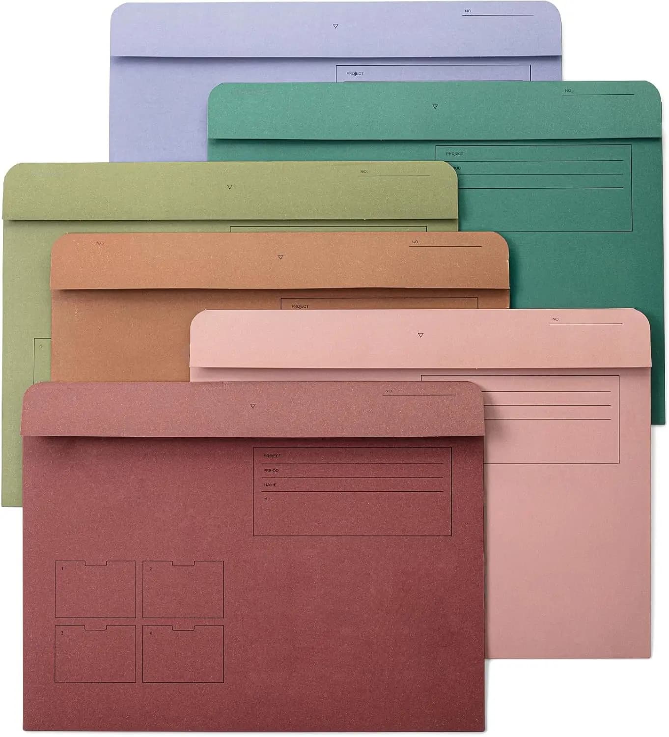 Set di 6 Cartelle Portadocumenti Formato Letter in Colori Assortiti per Organizzazione Scuola, Ufficio e Casa