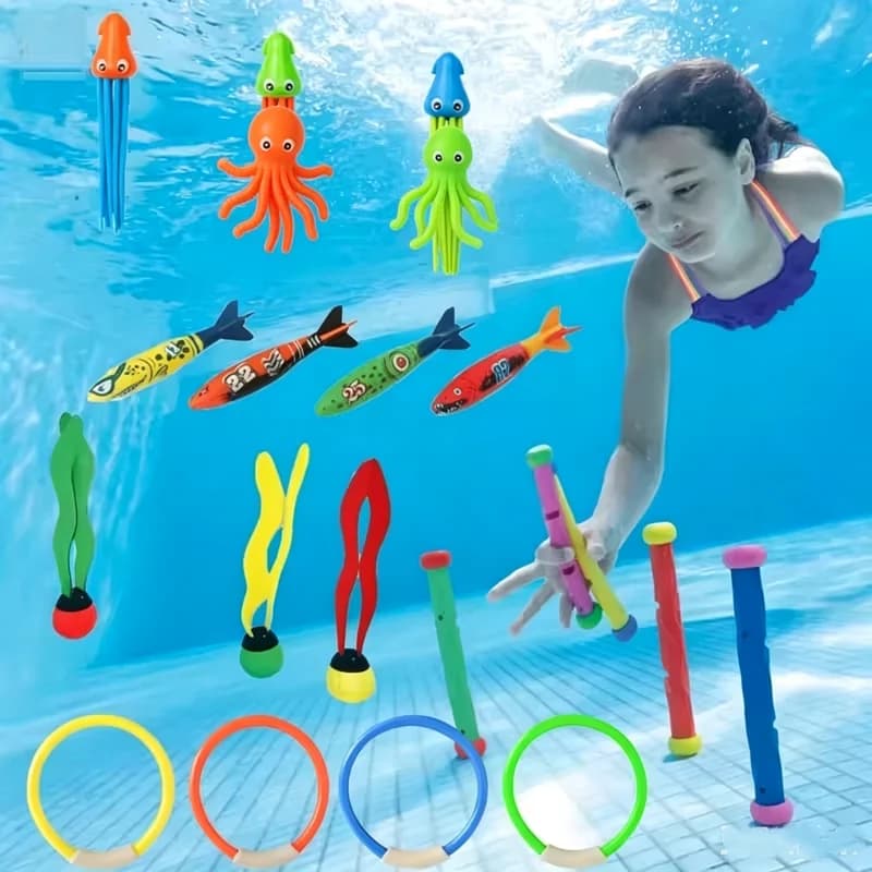 Swimming Dive Toys Children's Fish Dolphin Boa Pool Treasure Hunt Diving Water Diamond Water Game Kids Toys Gift Set Reusable