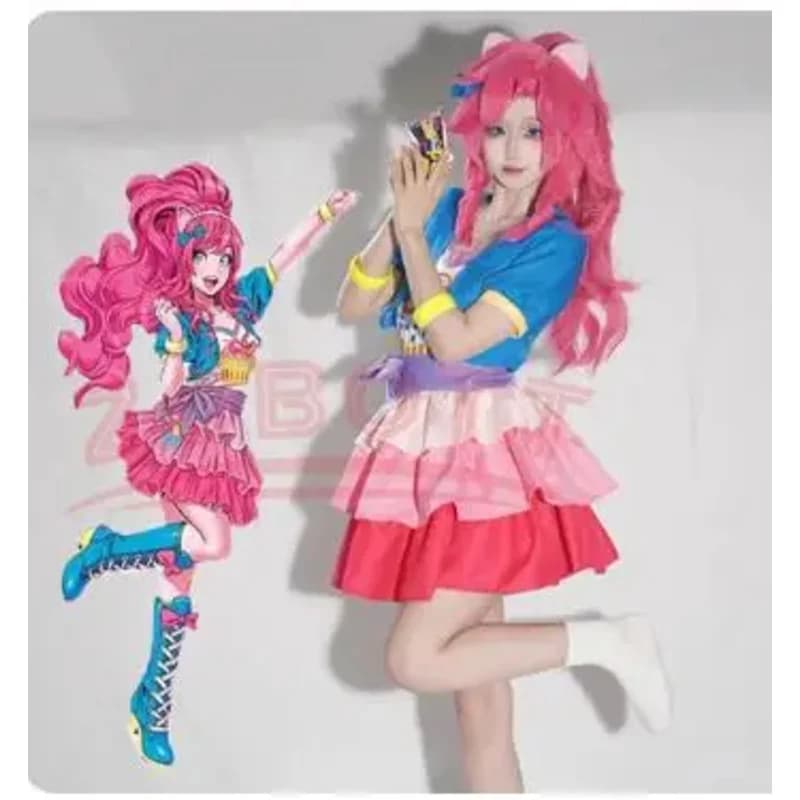 My Girls Women Little Pony Pinkie Pie Cosplay Costume Man Pink Halloween Carnival Costumes Size Customized
