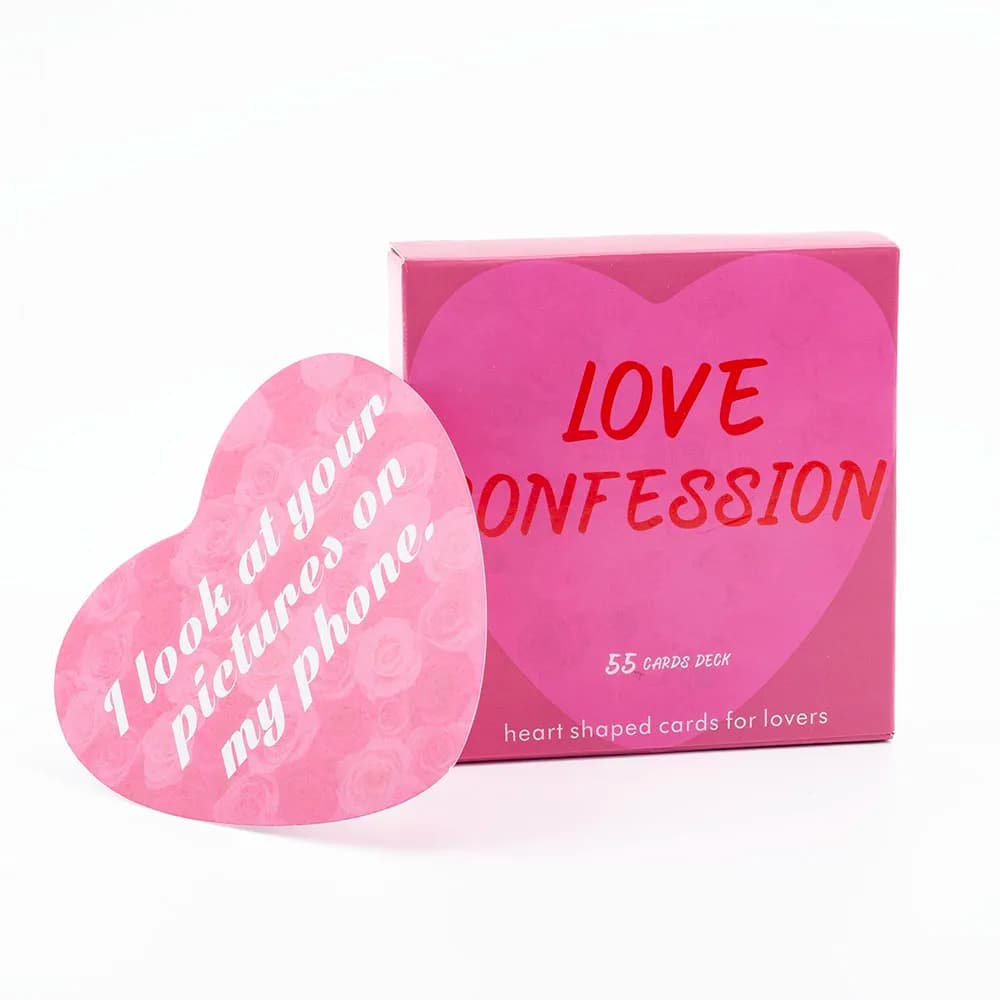 Love Confession 55 carte Oracle a forma di cuore per gli amanti 9x8.1cm giochi da tavolo Fortune Telling divinazione parole chiave d'amore significato