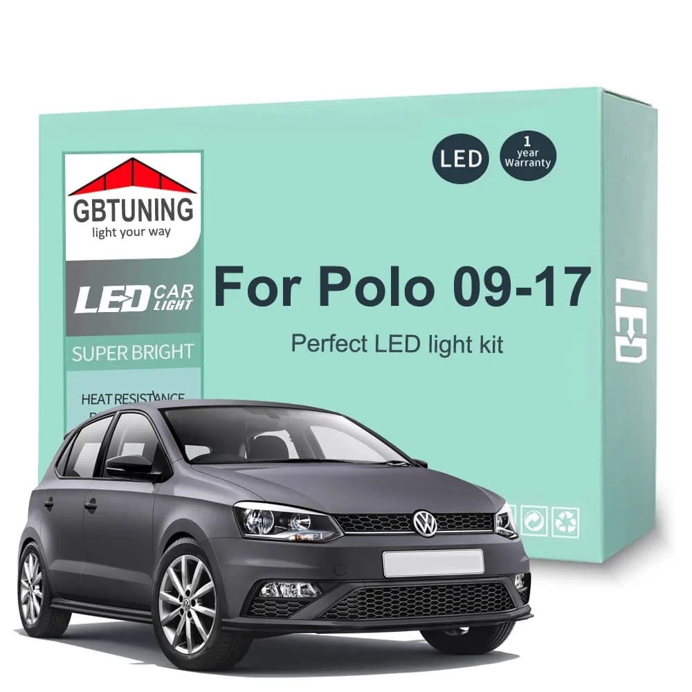 13 pz Kit Lampadina Interni A LED Per VW Volkswagen Polo MK5 6R 6C 2009-2015 2016 2017 Accessori Auto Canbus Cupola Tronco lampada