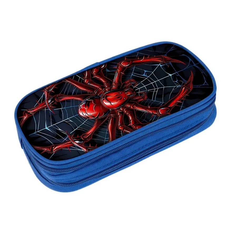 Astuccio Multifunzionale a Doppio Strato con Motivo Ragno Rosso per Ragazzi e Ragazze, Miglior Regalo, Astuccio Piatto 2D a Cartone Animato per Bambini