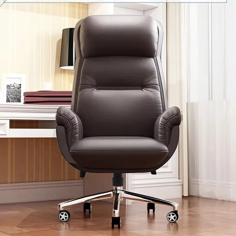 Supporto bracciolo sedia da ufficio lusso marrone elegante confortevole sedie da gioco rilassanti ruota mobili da ufficio nordici Poltrona