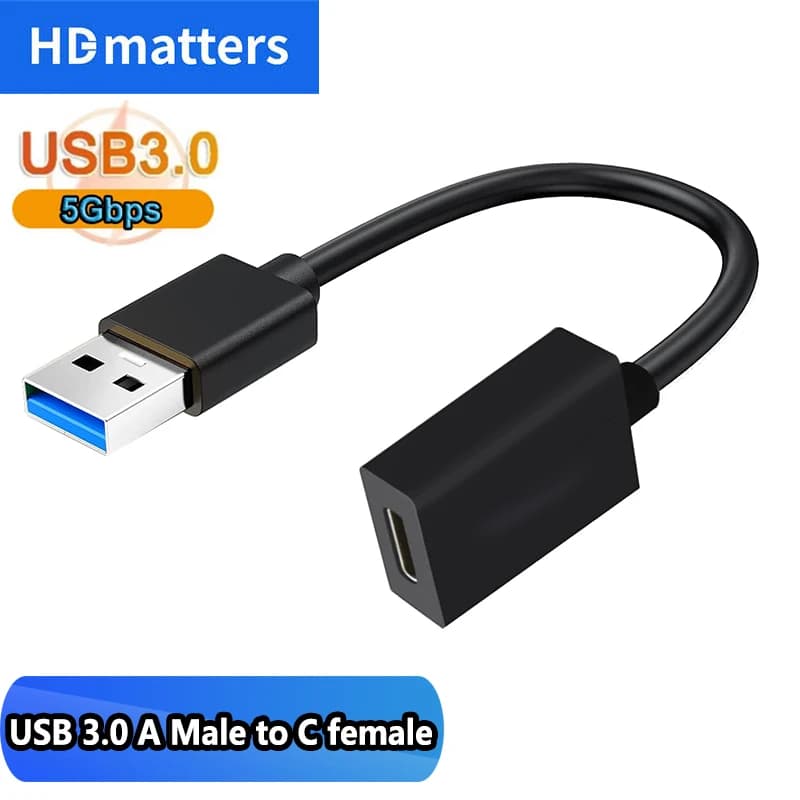 Adattatore cavo USB‐A maschio a USB-C femmina 5 Gbps Tipo A USB 3.0 maschio a USB 3.1 Tipo C femmina Convertitore adattatore USB A a C femmina