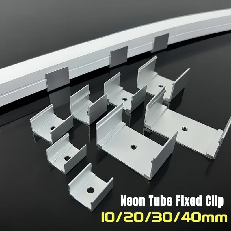 V/U-Shaped Metal Fixed Clip Buckle Fleixble Neon Silicone Tube Connector For RGB 5050 2835 LED Strip Lights Mounting Holder Base