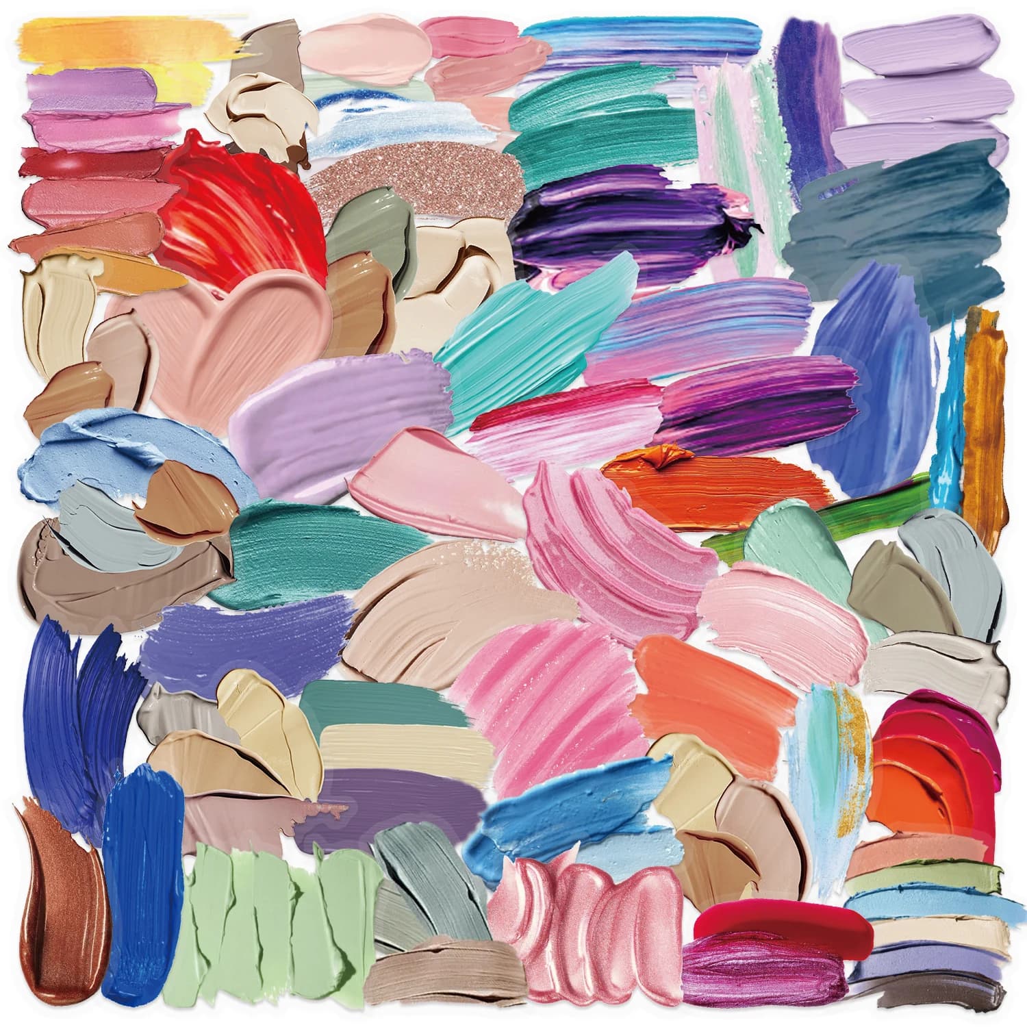 60pcs Transparent Cartoon Color Palette Graffiti Stickers Waterproof Decorative Decals for DIY Guitar Notebook Children's Toy