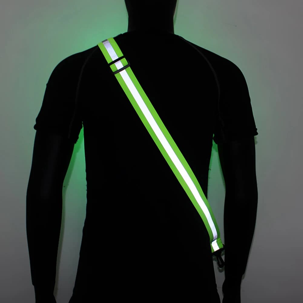 Cintura Riflettente LED Ricaricabile USB, Accessorio Riflettente per Camminata Notturna, Corsa, Ciclismo e Jogging