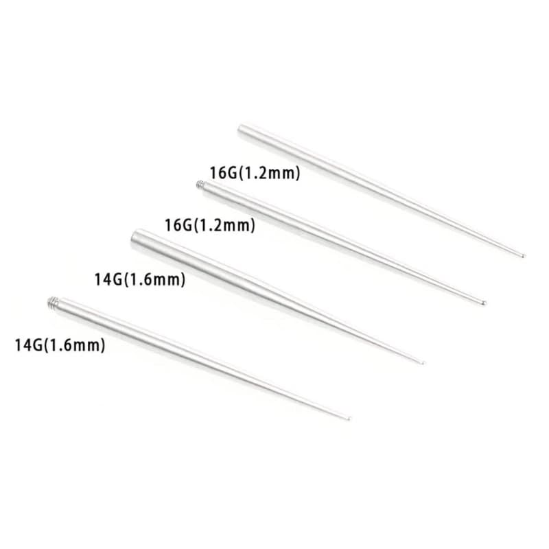 Perno di inserimento del cono in acciaio per orecchio/naso/ombelico/capezzoli/labbro/barella per sopracciglia Body Piercing Stretch Kit Assistant Tool
