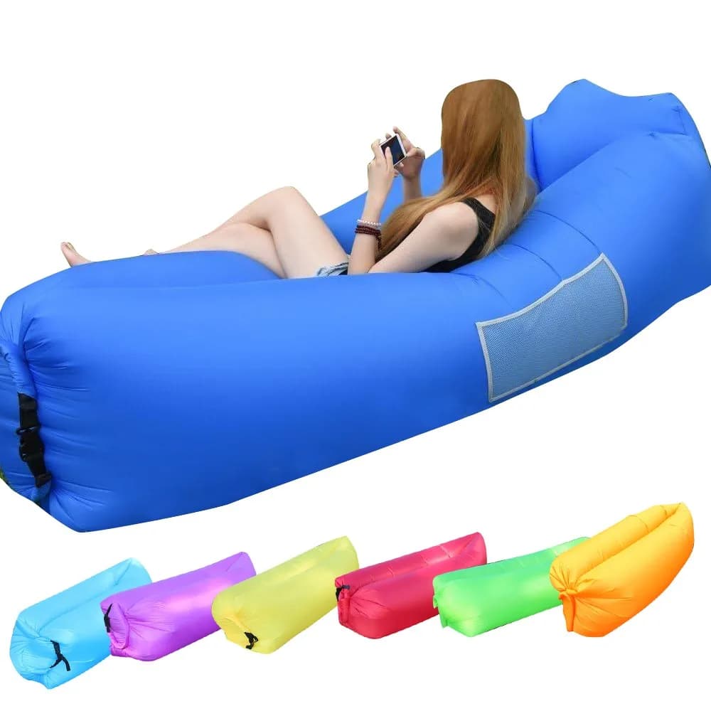 Outdoor Pivot Inflatable Sofa Portable Camping Bag Air Sofa Sleeping Bag Dining Mat Music Festival Reclinable concert