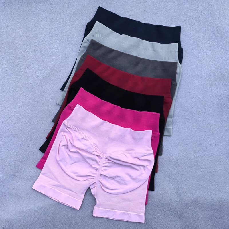Pantaloncini da donna Pantaloncini da yoga senza cuciture Scrunch Bum Pantaloncini da palestra Allenamento Vita bassa Leggings corti Pantaloncini da corsa elasticizzati con bottino