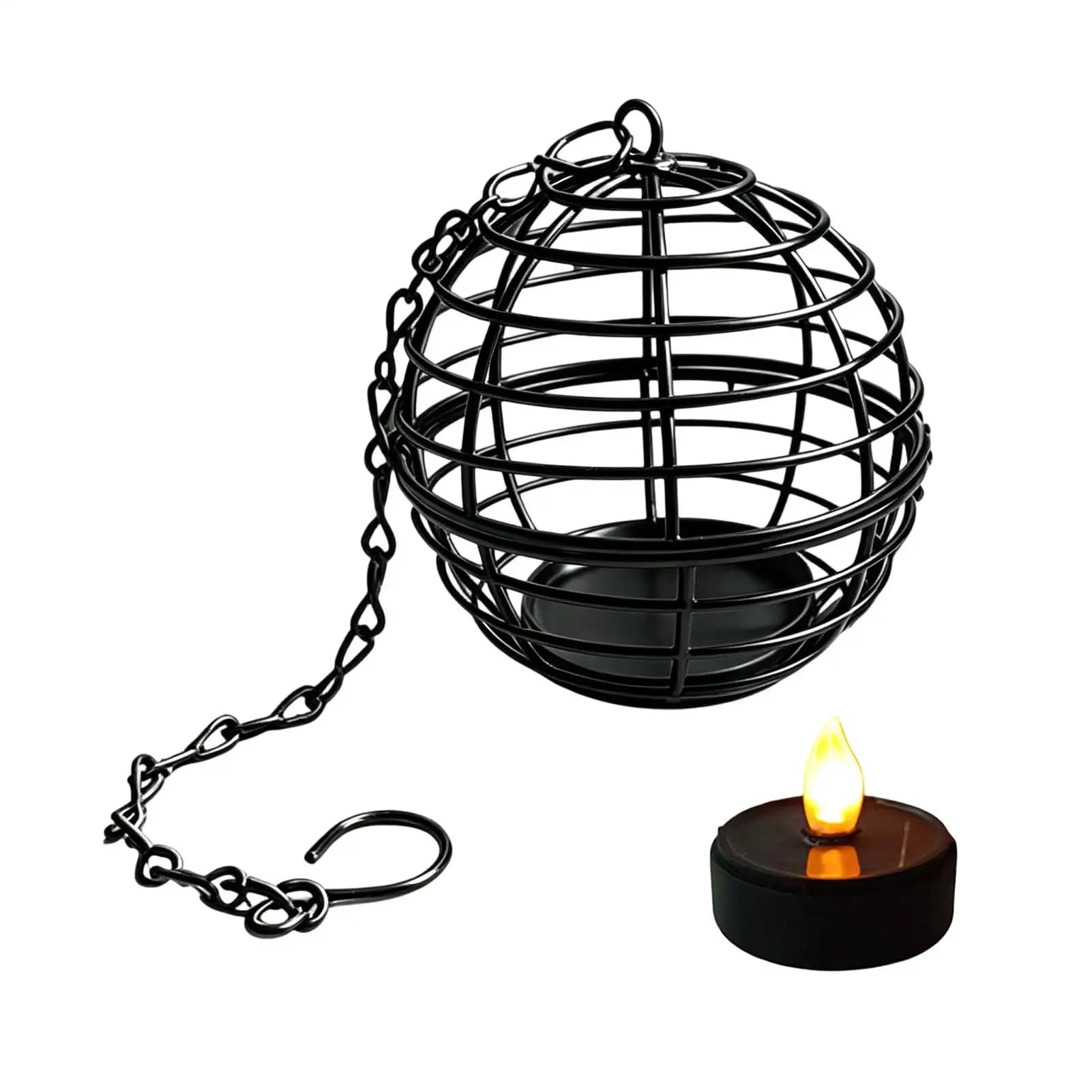 Patio Decor Solar Tealight Decorative Ball Cage Candle Holder Dusk To Down Tea Lights for Porch Patio Garden Yard Farmhouse