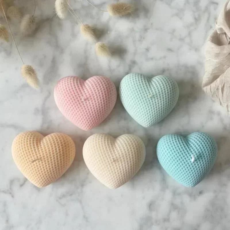 Stampo fatto a mano per tessitura, amore, stampo in silicone, candela fai da te a forma di cuore, sapone, gesso, torta al cioccolato, cottura al cioccolato, regalo di San Valentino