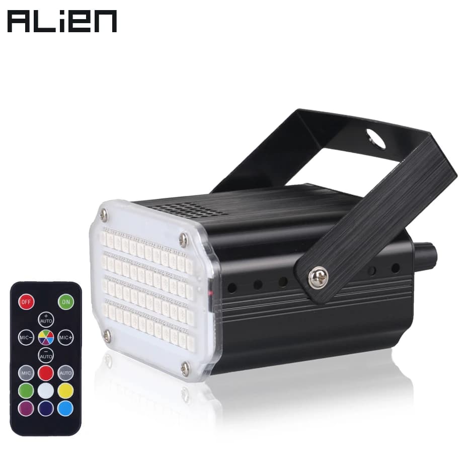 ALIEN 48 RGB UV LED Della Discoteca del DJ Suono Attivato Effetto di Fase di Illuminazione di Festa del partito Club Strobe Flash Luci Con Telecomando di controllo