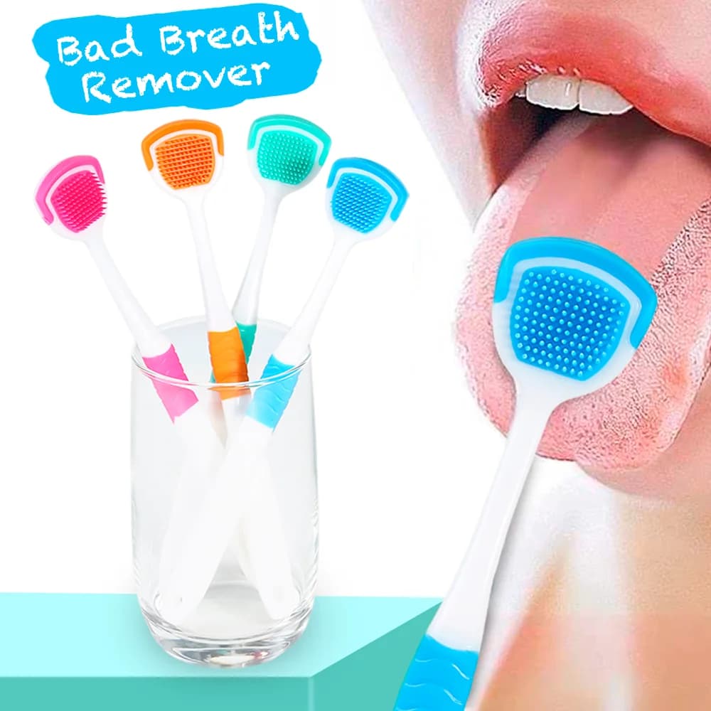 Vaclav Silicone tongue scraper 1 piece/4 pieces/8 pieces for oral hygiene, tongue cleaning scraper for oral care, tongue brush for removal of food residues