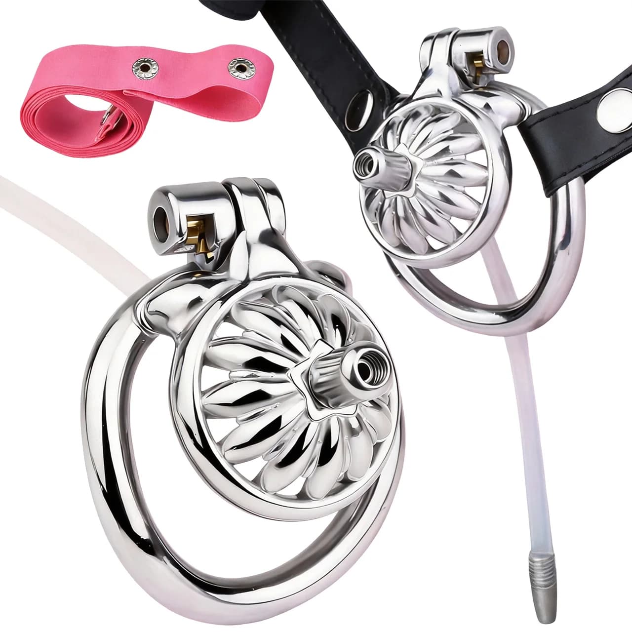 FRRK Casting Sand in Stainless Steel Sunflower Shape, Femboy Ausiliary Belt, Penal Retaining Ring, Uretral Catheter, Adult Game, Erotic Toys