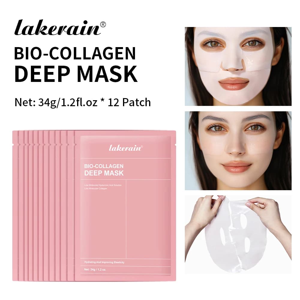Maschera Viso al Collagene per Restringere i Pori, Idratazione Profonda, Maschera Notturna Rinfrescante e Illuminante per la Cura della Pelle