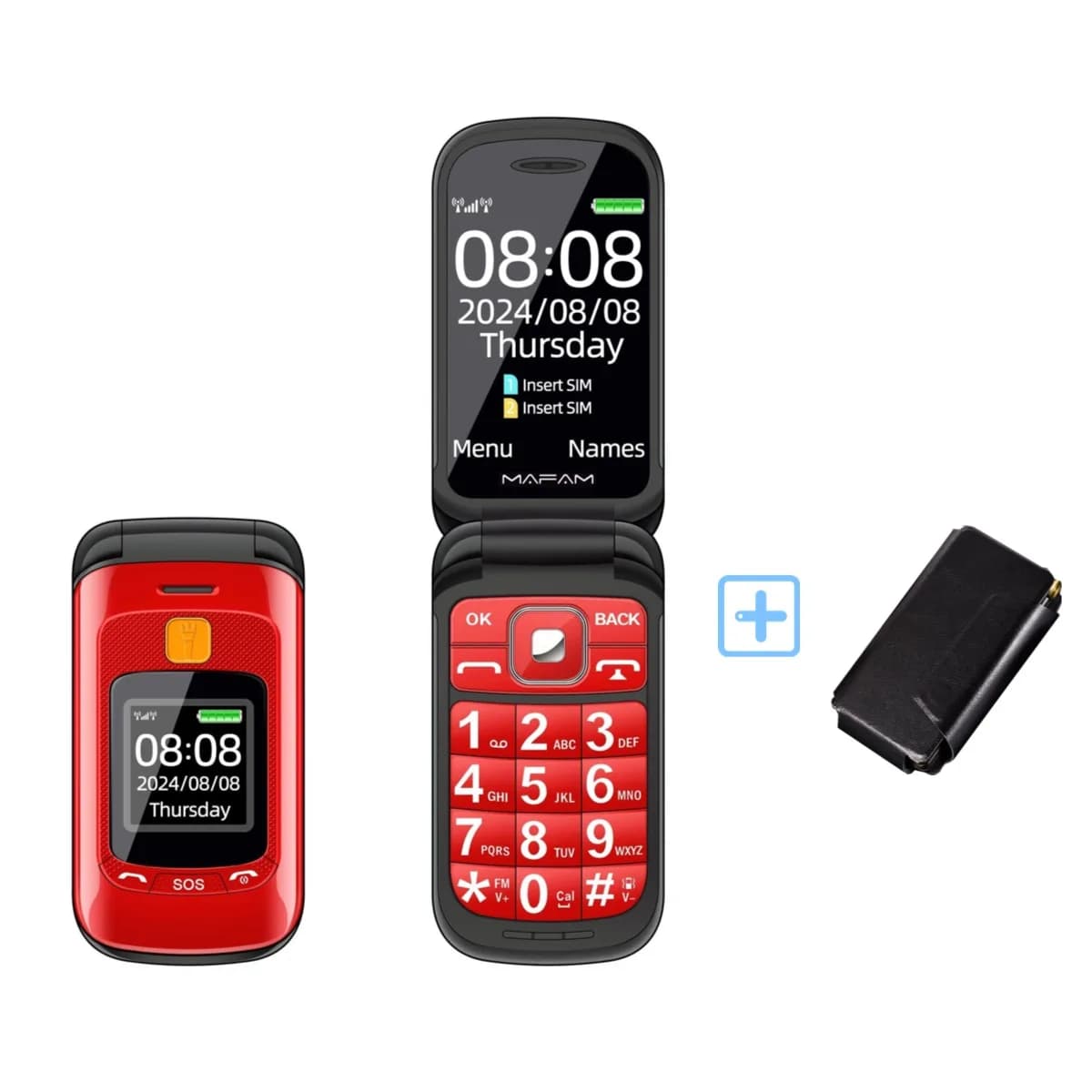 Mafam F899 Senior Flip Caratteristica Telefono Due schermi 2Sim Pulsante grande SOS Dial Torcia a conchiglia Mobile Stile retrò 15 giorni di standby lungo