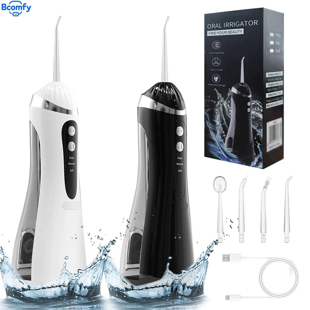 Teeth Water Flosser Electric Oral Irrigator Portable Home Dental Cleaning Teeth Rechargeable Waterproof Teeth Cleaner Oral Care