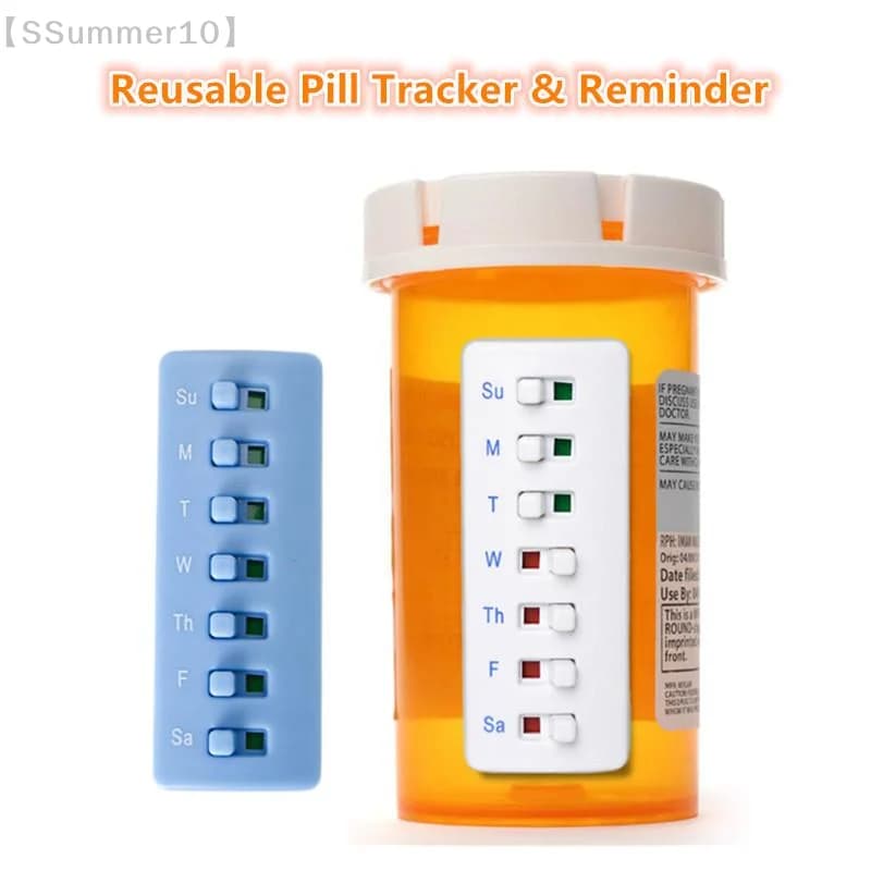【SSummer10】Organizzatore di pillole riutilizzabile con codice colore e sistema di promemoria per il monitoraggio dei farmaci per flaconi di vitamine【SS】