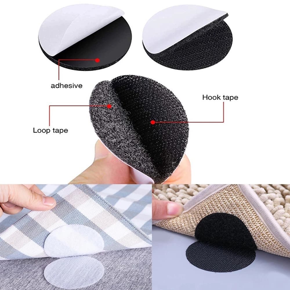 20 pairs of strong stickers with self-adhesive fixing points ring ribbon with hook for bed sheet sofa mat mat anti-slip accessories diy