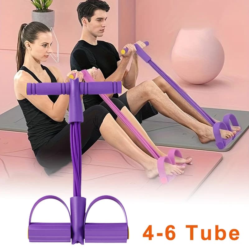 Multifunctional Four Tube Tensioner for Home Use Fitness Yoga Abdominal Strength Elastic Band Voltage Cord Assist sit-up