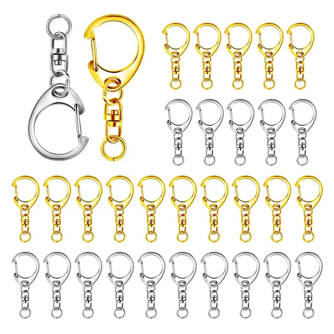 10 pezzi portachiavi con chiusura a moschettone portachiavi a forma di C chiusure connettore gancio per gioielli fai da te creazione di accessori portachiavi